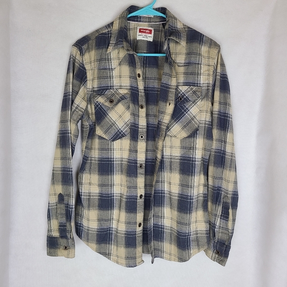 Wrangler Other - Wrangler Men's Flex For Comfort Western Long Sleeve Plaid Shirt Sz S/P EUC